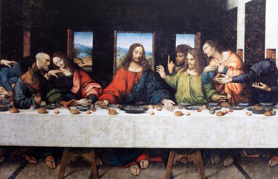 Abtei (Abdij van Tongerlo). Gemälde. Das letzte Abendmahl. 1506-1507. (Detail) von Andrea Solario