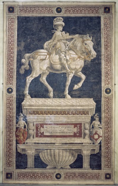 Reiterdenkmal von Niccolo Marucci da Tolentino (gest. 1435), 1456 (Fresko) von Andrea del Castagno