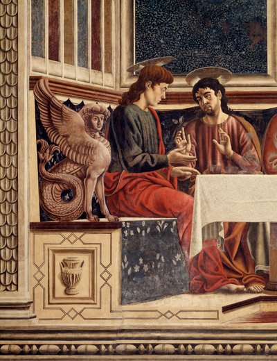 Das letzte Abendmahl, Detail von Philipp und Matthäus von Andrea del Castagno