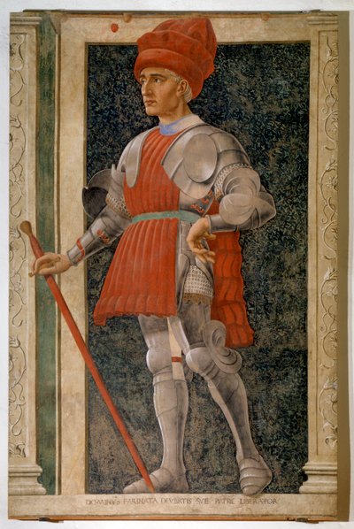 Porträt von Farinata degli Uberti, italienischer Aristokrat und Militärführer von Andrea del Castagno