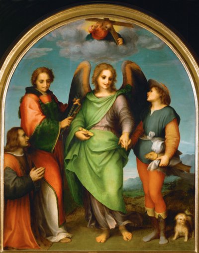 Erzengel Raphael und Tobias, Heiliger Laurentius und der Stifter Leonardo di Lorenzo Morelli von Andrea del Sarto