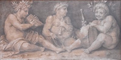 Szene mit Figuren im klassischen Stil von Andrea del Sarto