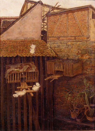 Ecke in einem Hof von Andreas Achenbach