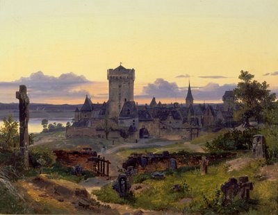 Zons am Rhein von Andreas Achenbach