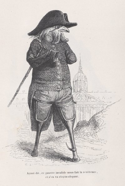 Nachdem er das gesagt hat, macht dieser arme Kranke einen Knicks und humpelt davon, ca. 1837-47 von Andrew Best Leloir
