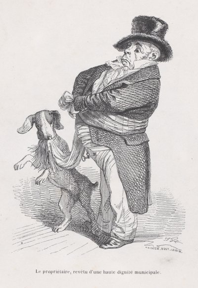 Der Eigentümer aus Szenen aus dem privaten und öffentlichen Leben der Tiere, ca. 1837-47 von Andrew Best Leloir