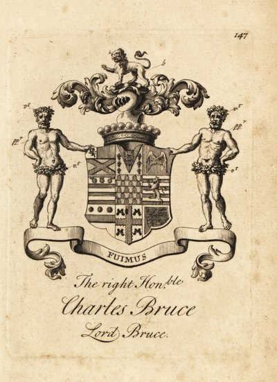 Wappen des hochverehrten Charles Bruce, Lord Bruce, 3. Earl of Ailesbury, 4. Earl of Elgin von Andrew Johnston