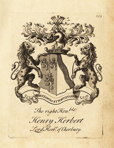 Wappen des hochverehrten Henry Herbert, Lord Herbert von Cherbury, Baron Herbert von Cherbury (oder Chirbury) von Andrew Johnston