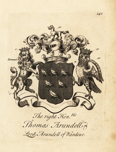 Wappen des Hochwohlgeborenen Thomas Arundell, Lord Arundell of Wardour, 7. Baron Arundell of Wardour von Andrew Johnston