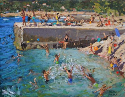 Spaß im Meer, Rovinj, Kroatien, 2016 von Andrew Macara