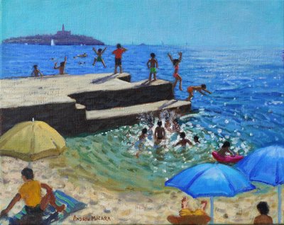 Sprung ins Meer, Rovinj, Kroatien, 2024 von Andrew Macara