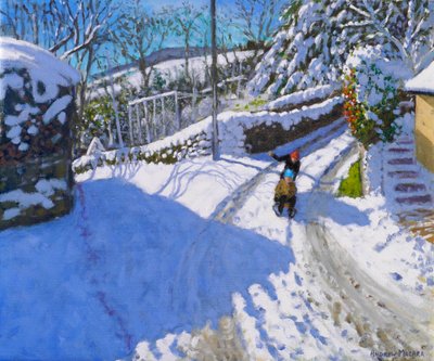 Schlittenfahren in Wirksworth, Derbyshire von Andrew Macara