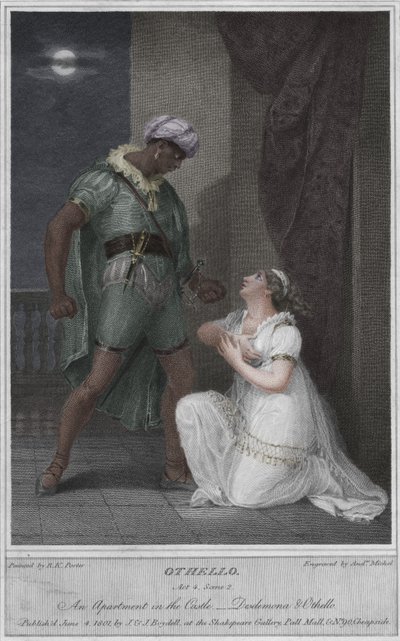 Othello. Akt 4. Szene 2. Ein Apartment im Schloss. Desdemona & Othello, 1801 von Andrew Michel