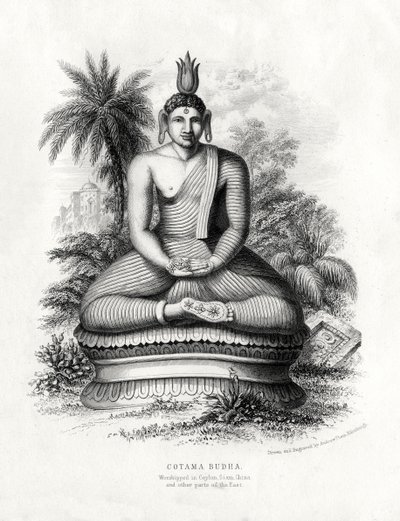 Cotoma Buddha, verehrt in Ceylon, Siam, China, 19. Jahrhundert von Andrew Thom