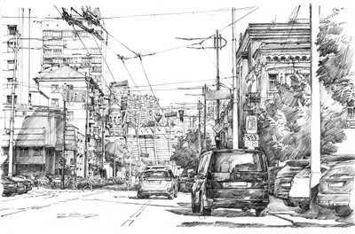 Detaillierte Stadtstraße von Andrii Kutsachenko