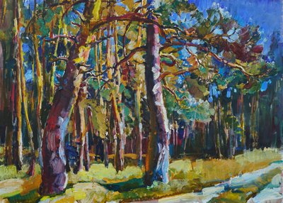Sonniger Kiefernwaldweg von Andrii Kutsachenko