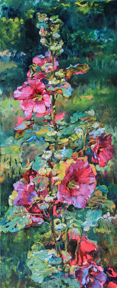 Lebhafte Stockrosenblüte von Andrii Kutsachenko