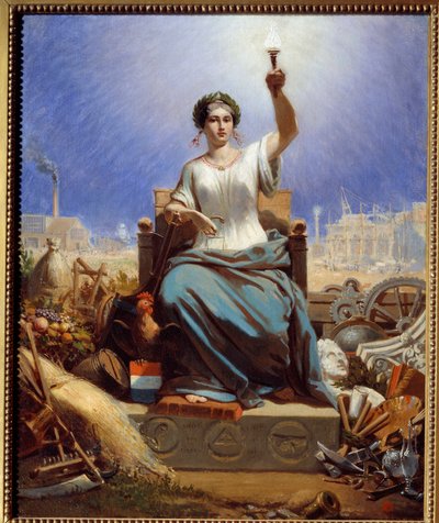 Frankreich erleuchtet die Welt. Allegorie. Gemälde von Janet Lange (1815-1872) von Ange Louis Janet