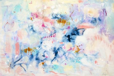 Fließendes Pastell-Abstrakt von Angela Hawkey