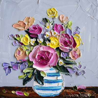 Lebhafte Impasto Blumen von Angela Hawkey