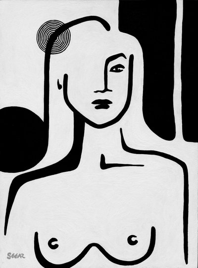 Minimalistisches Aktporträt von Angela Seear