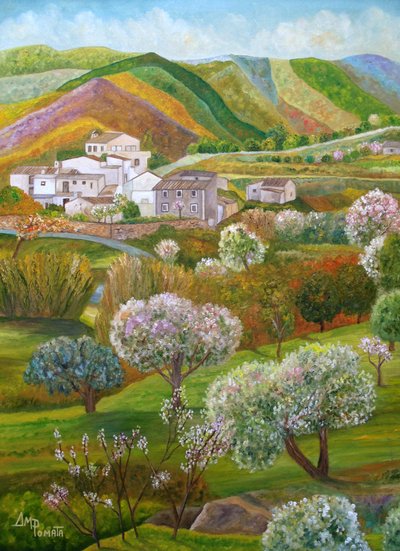 Buntes Frühlingsdorf von Angeles M. Pomata