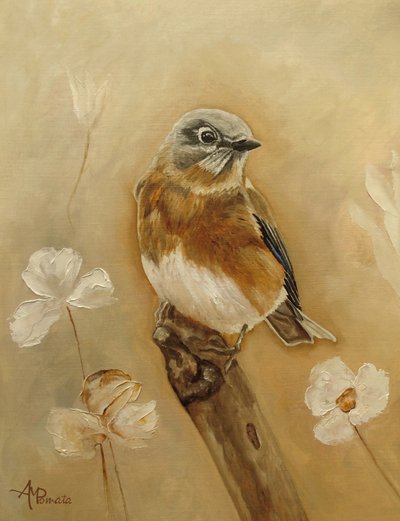 Sanfter Vogel und Blumen von Angeles M. Pomata