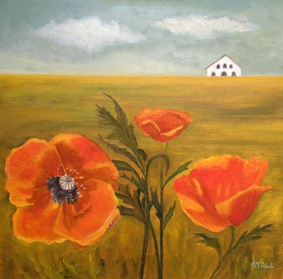 Lebendiges Mohnblumenfeld von Angeles M. Pomata