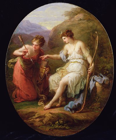 Diana bereitet sich auf die Jagd vor von Angelica Kauffmann