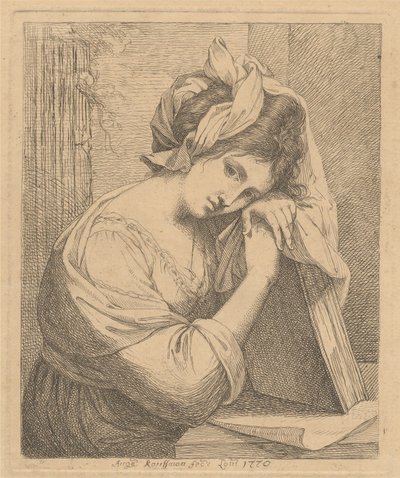 Junge Frau in Gedanken von Angelica Kauffmann
