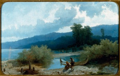 Landschaft des Sees (Seelandschaft) Gemälde von Angelo Beccaria (1820-1897) 1862 von Angelo Beccaria
