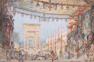 Bühnenbild für die Oper Aida von Giuseppe Verdi von Angelo Parravicini