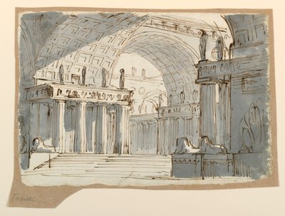 Bühnenbild, Gewölbtes klassisches Gebäude von Angelo Toselli