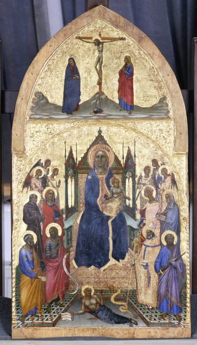 Thronende Madonna mit Kind, Engeln und Heiligen von Angelo di Puccinelli