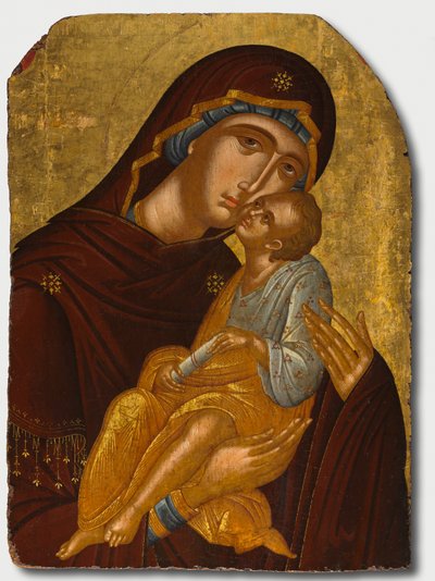 Ikone der Muttergottes und des Jesuskindes, Eleousa, um 1425-50 von Angelos Akotantos