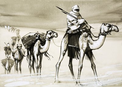 Kamele überqueren die Wüste von Angus McBride