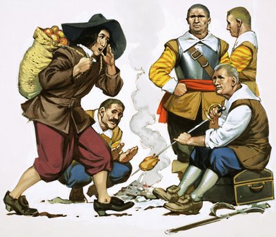 Prinz Rupert, verkleidet als Apfelverkäufer, betritt Cromwells Lager von Angus McBride