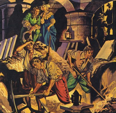 Samuel Pepys sucht nach einem angeblich im Tower of London versteckten Geldschatz von Angus McBride