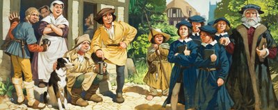 Schulkinder und ihr Lehrer von Angus McBride