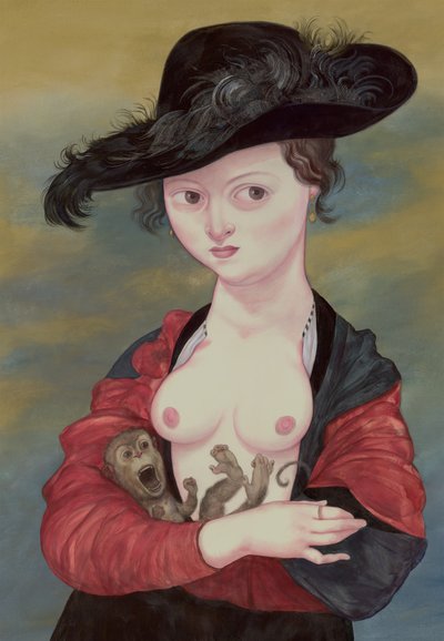 Porträt einer Dame mit einem Titi von Anita Kunz