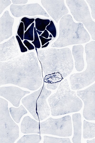 Abstrakte blaue Rose von Ankie Kooi