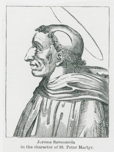 Jerome Savonarola in der Rolle des St. Peter Martyr von Anna Brownell Jameson