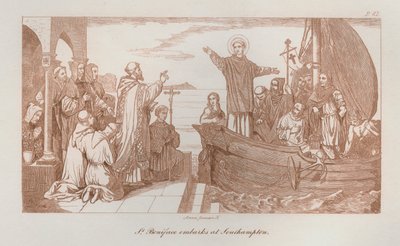 St. Bonifatius geht in Southampton an Bord von Anna Brownell Jameson