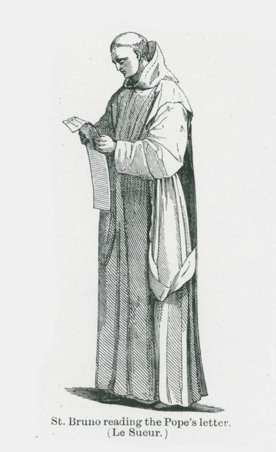 St. Bruno liest den Brief des Papstes von Anna Brownell Jameson