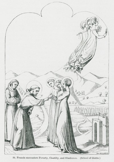 St. Franziskus begegnet Armut, Keuschheit und Gehorsam von Anna Brownell Jameson