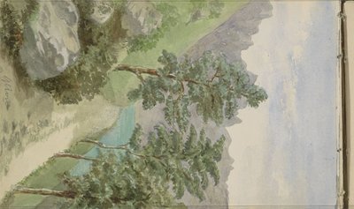 Berglandschaft mit Wasser bei Glion von Anna Catharina Maria van Eeghen (possibly)