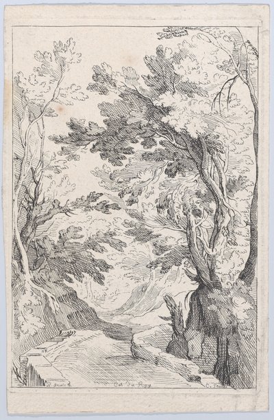 Ein Weg mit einer Brüstung in einem Wald, 18. Jahrhundert von Anne Claude Philippe de Caylus