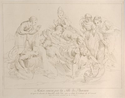 Moses wird von der Tochter des Pharao gerettet von Anne Claude Philippe de Caylus
