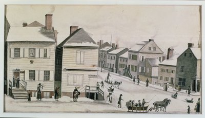 Die Ecke von Warren und Greenwich Street, 1809 von Anne Marguerite Hyde de Neuville
