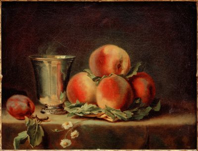 Pfirsiche und Silberbecher von Anne Vallayer Coster